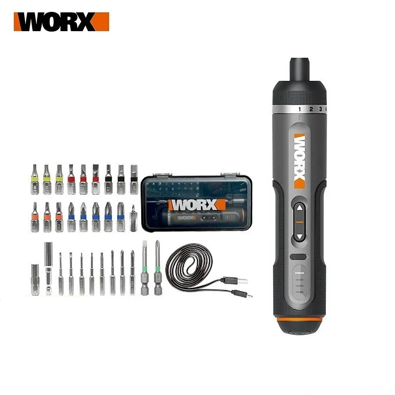 

WORX 4 В мини-набор электрических отверток WX242 умные беспроводные электрические отвертки USB перезаряжаемая ручка набор 30 бит дрель инструмент