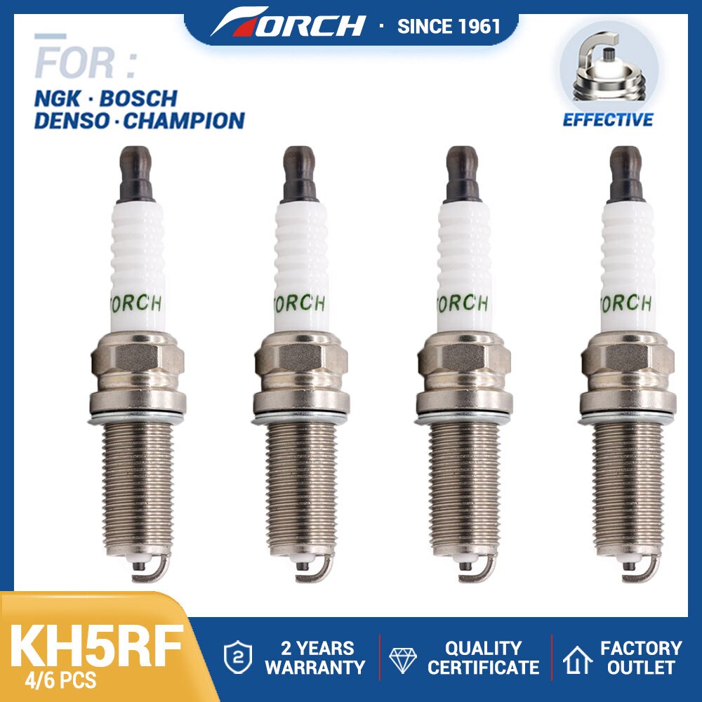 

4/6PCS TORCH Свеча зажигания KH5RF Замена для свечи 7113/LFR5B Denso K16HPR-U11 PSA 5960.14 BERU 14FR-8MU2 CHAMPION OE178 OE035