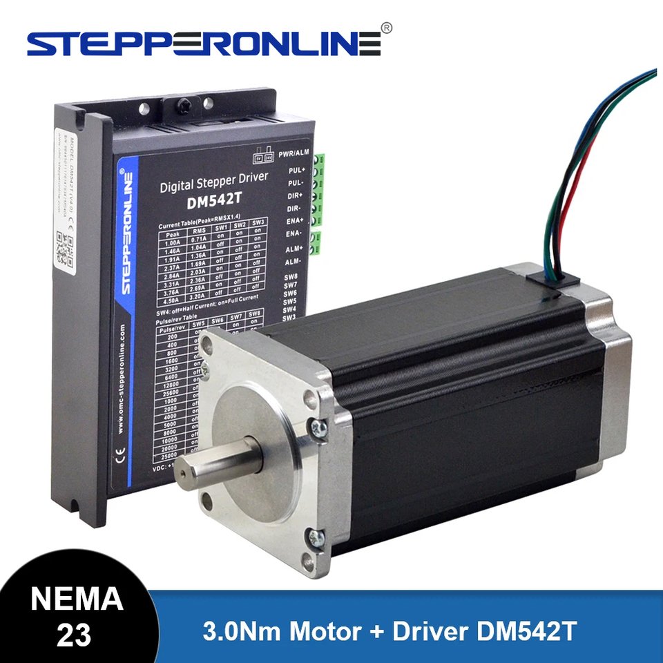 

Шаговый двигатель STEPPERONLINE 3 Нм Nema 23 с драйвером DM542T