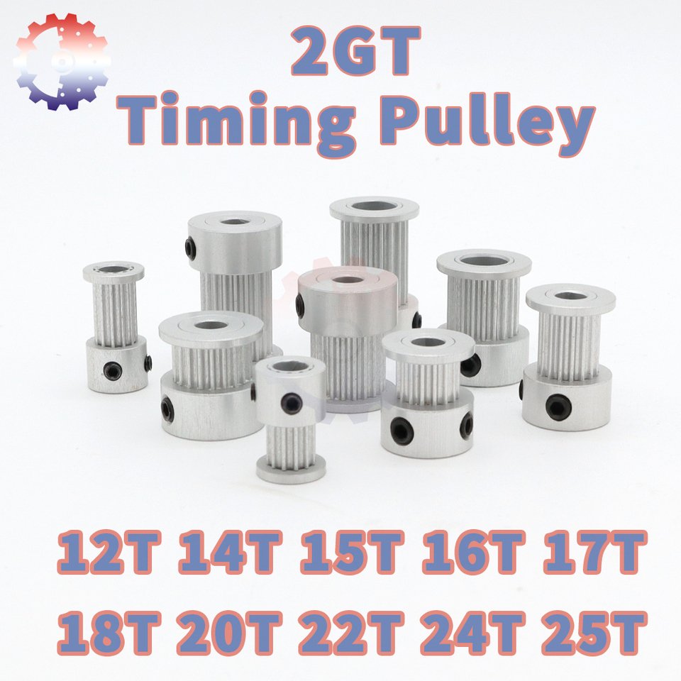 

Зубчатый шкив 2GT, 12T 14T 15T 16T 17T 18T 20T 24T 25T, 2 м, синхронное колесо для 3D-принтера, 2MGT GT2, 20 зубьев
