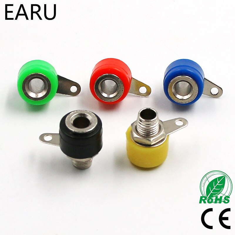 

4mm Banana Binding Post 4mm Banana Socket Free Shipping 5color/lot Plug Adapter DIY Red Green Yellow Black Blue