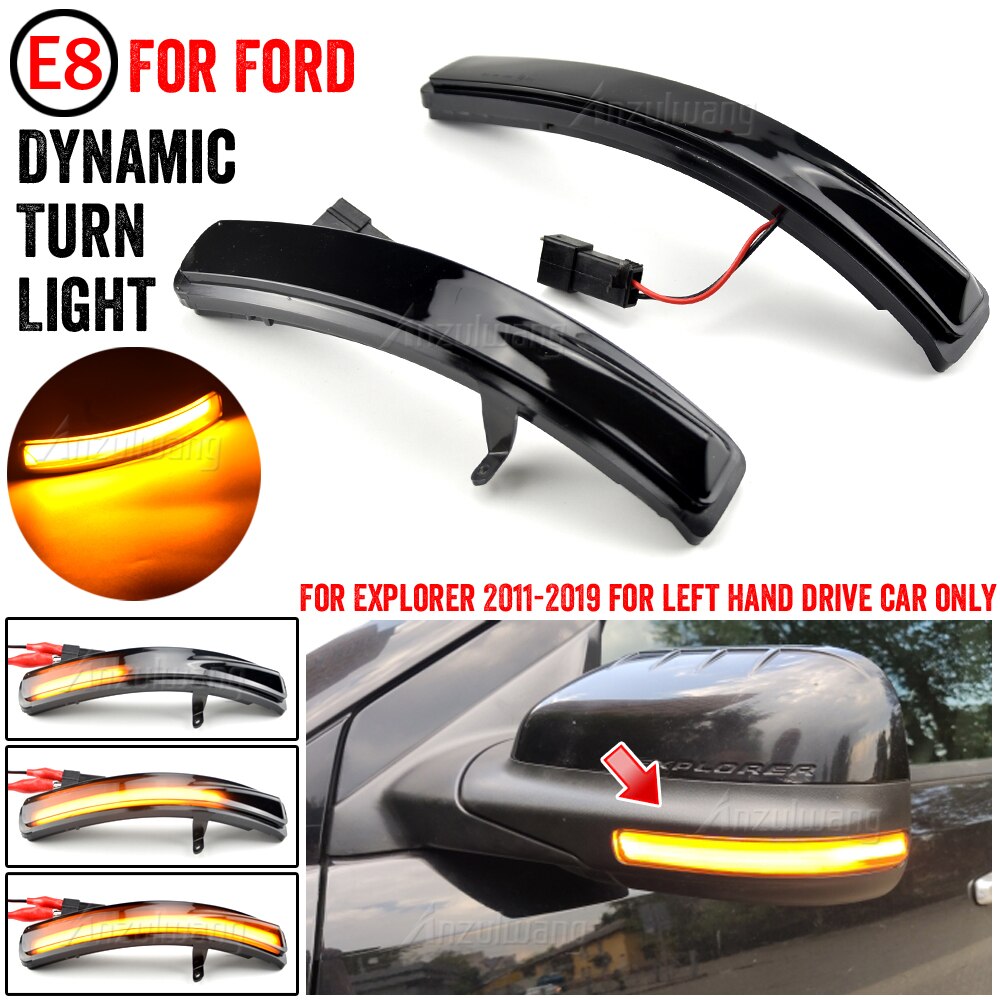 

2 шт. для Ford Explorer 2011 2012 2013-2019 светодиодный динамический указатель поворота боковое зеркало мигалка стрелка последовательный повторитель мигалки