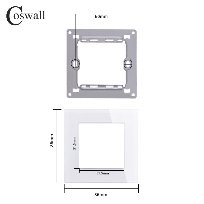 

Вертикальная стеклянная панель Coswall с розеткой и разъемами