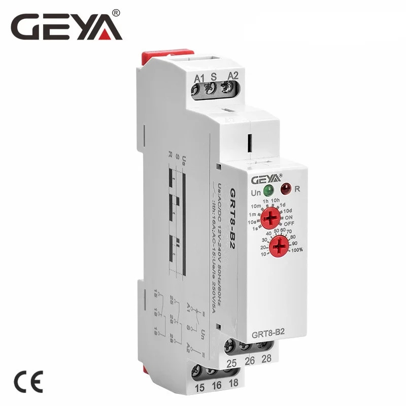 

GEYA GRT8-B Din Rail Off реле таймера задержки 12V Реле времени с CE CB AC230V или AC/DC12V-240V