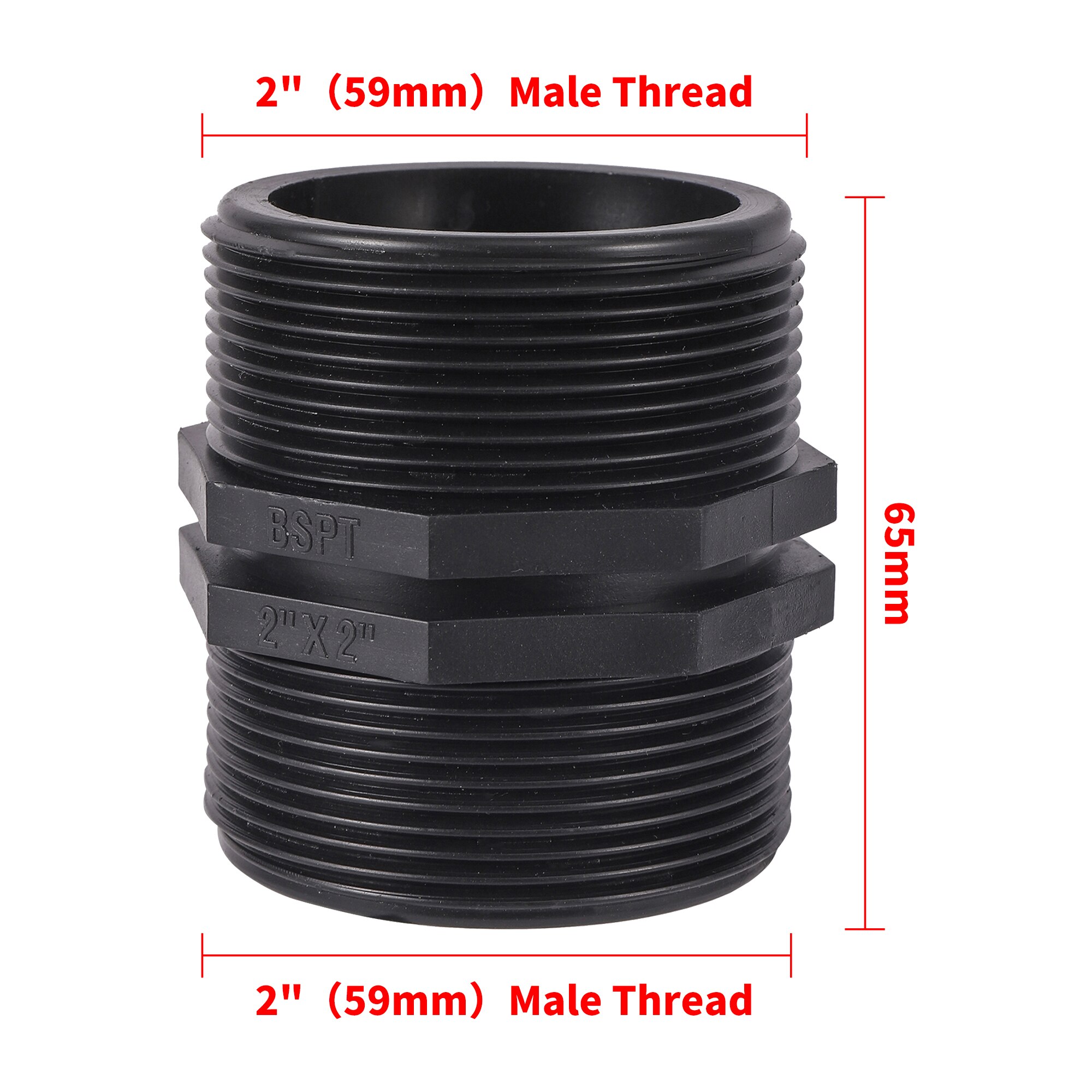 

Пластиковый равный адаптер BSP 1/2" 3/4" 1"-2.5"