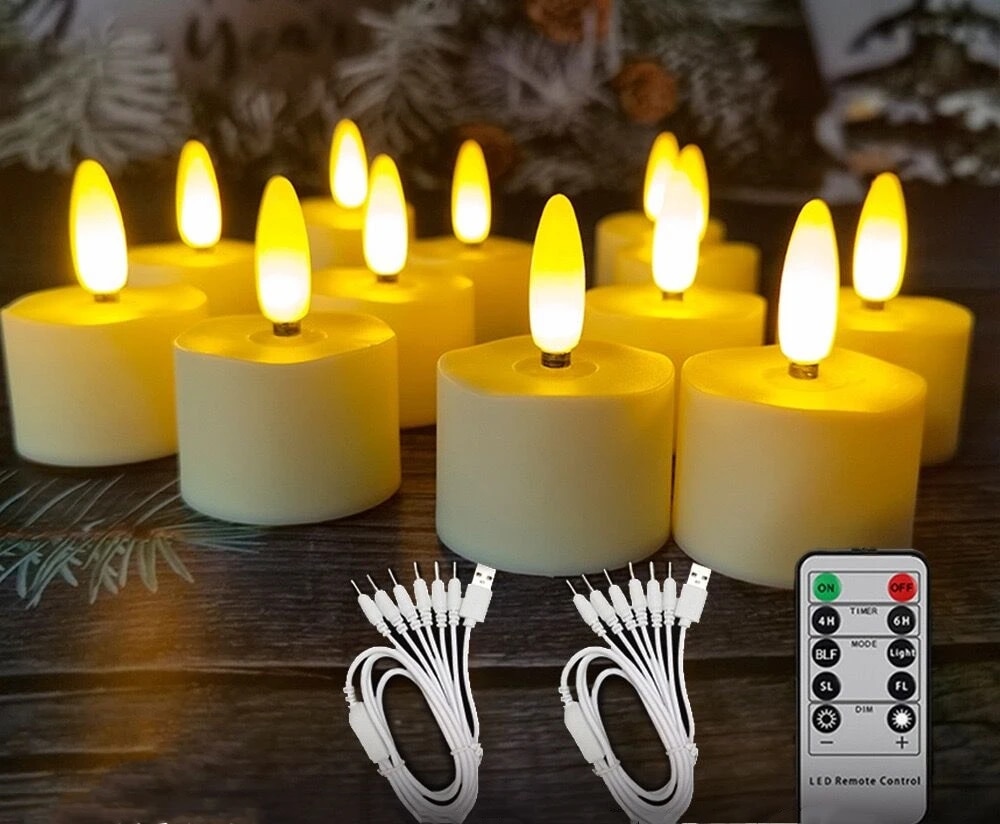 

Мерцающие LED чайные свечи набор 6/12 шт., теплый белый свет