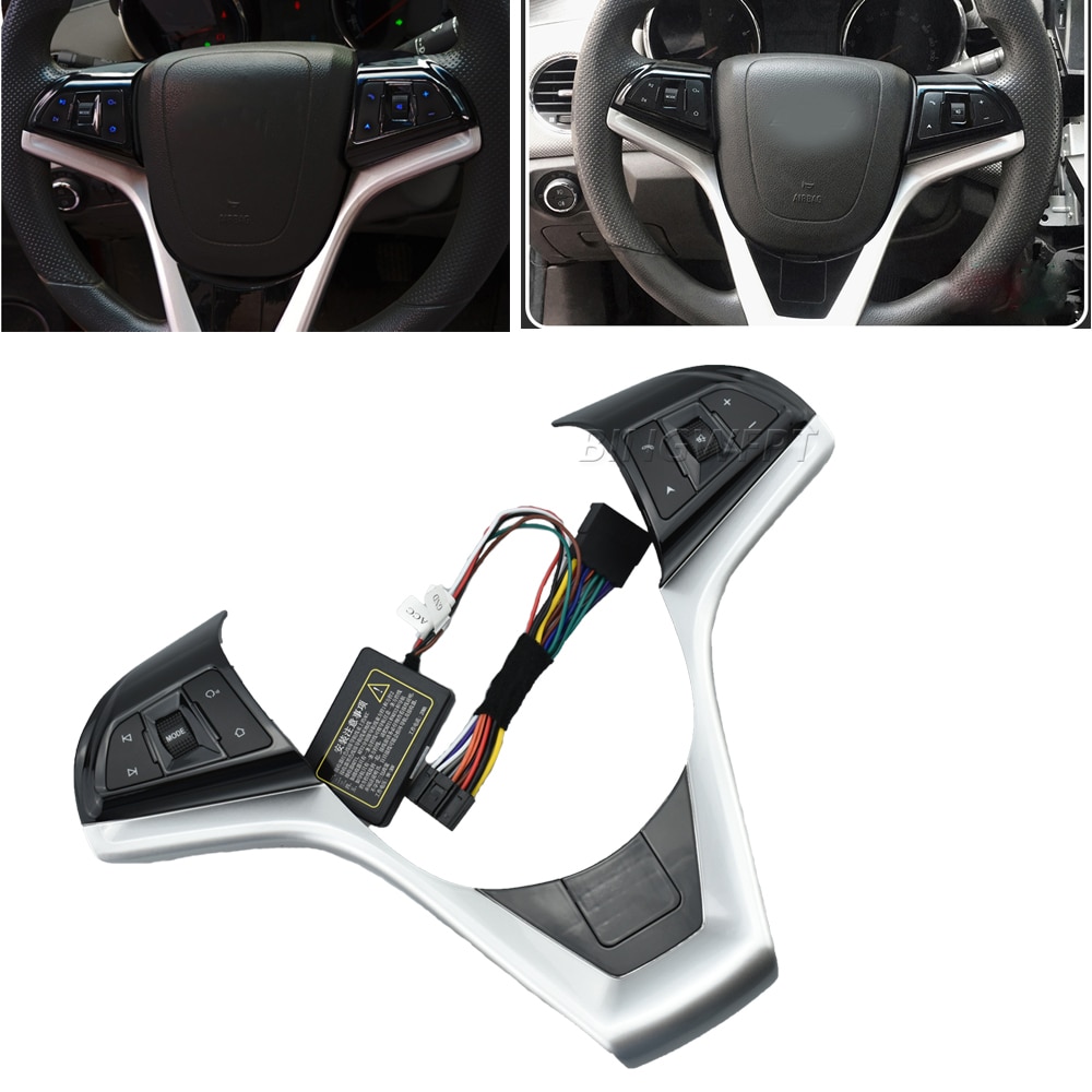

Кнопки на рулевом колесе для Chevrolet Cruze 2009-2014 года, модифицированная многофункциональная кнопка управления рулевым колесом, аудио