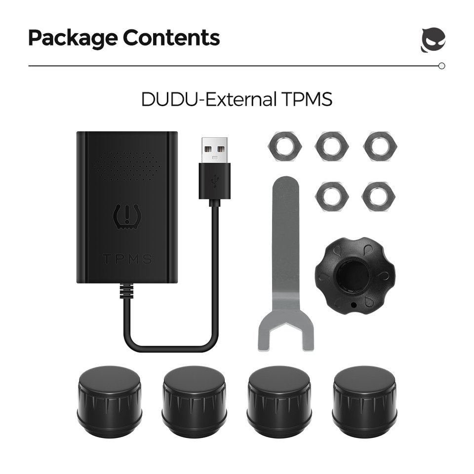 

DUDUAUTO DUDU6 DUDU7 Система сигнализации контроля давления в шинах Android-навигация USB TPMS с 4 датчиками для чипов Infineon Sensing