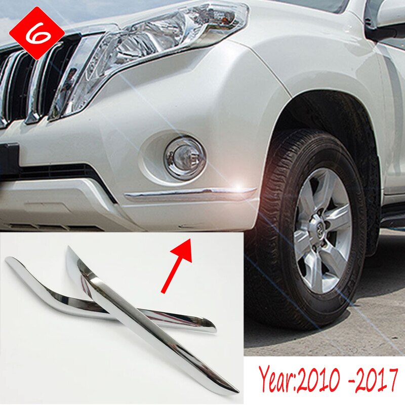 

Для Toyota Land Cruiser 150 Prado LC150 FJ150 2010-2017 ABS Хромированная передняя угловая отделка Бампер защитный аксессуар для стайлинга