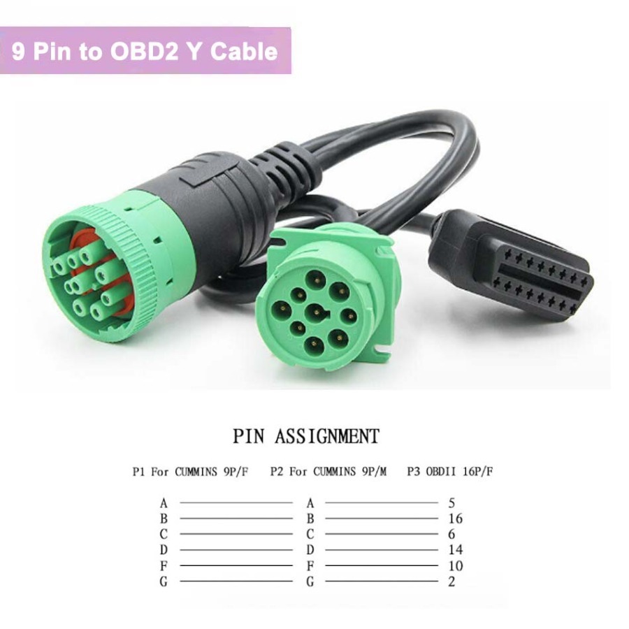 

9-контактный 16-контактный интерфейс OBD2 переходник для кабеля грузовика J1939 9-контактный адаптер OBD кабель Автомобильный сканер OBDII Y разветвитель соединитель
