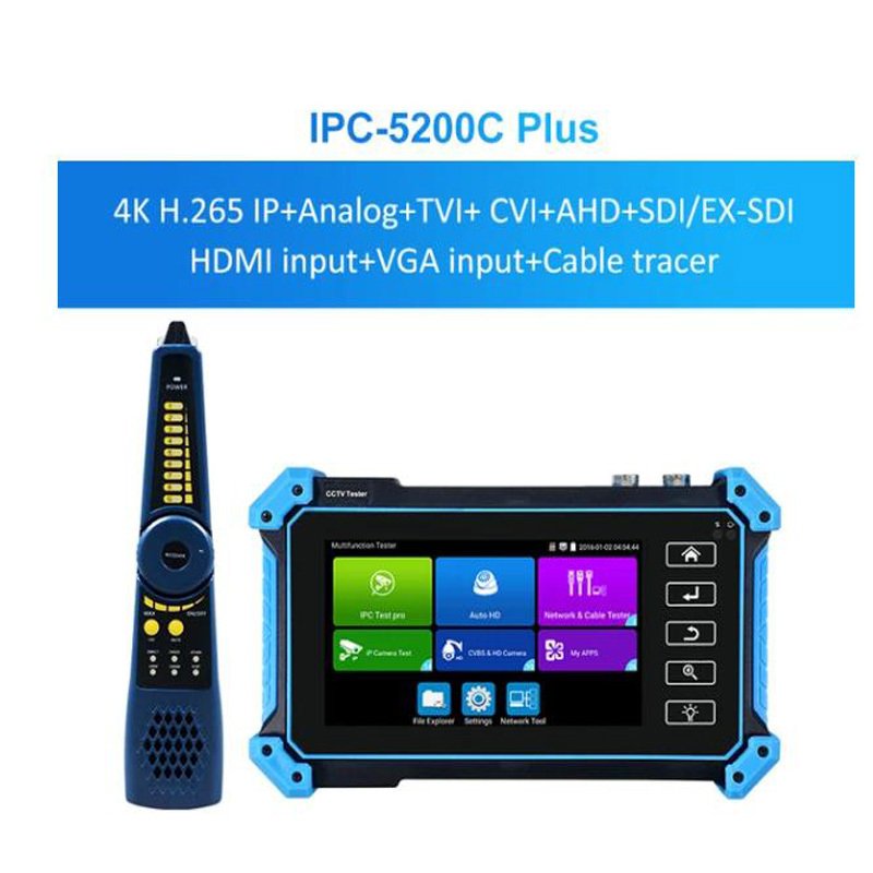 

WANGLU 5,4-дюймовый полный 8-мегапиксельный IP-камера CVI TVI AHD SDI Аналоговый 6 в 1 VGA и 4K HD-вход Тестер IPC-5200C Plus