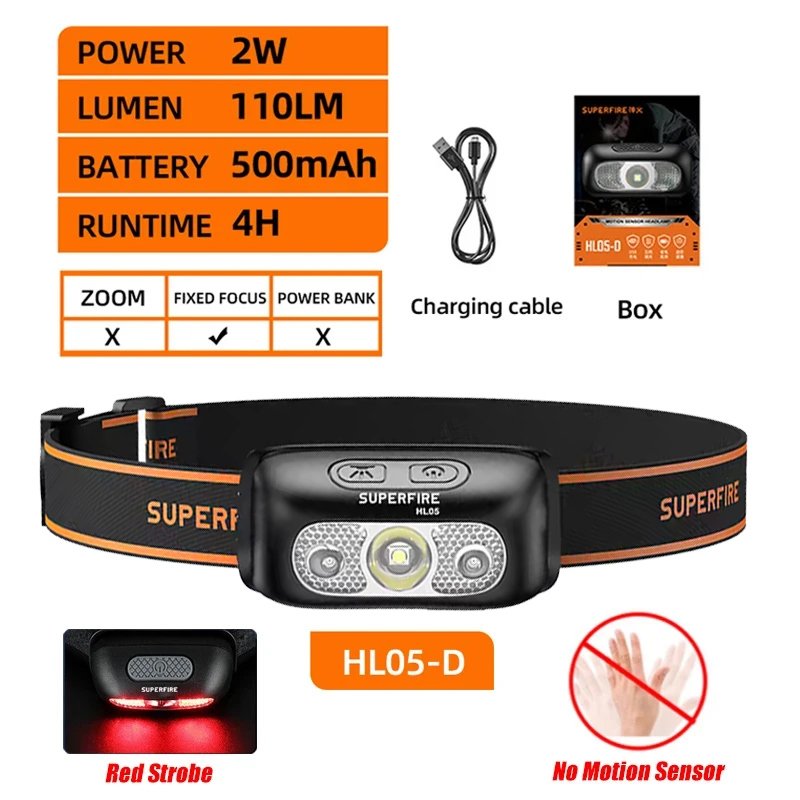 

SUPERFIRE Мини Налобный Фонарь Белый