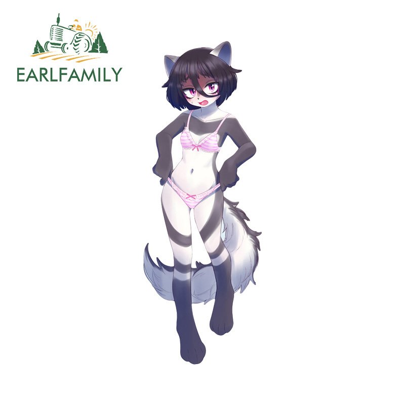 

EARLFAMILY 13 см x 4,8 см, Пушистая кошка Senpai, автомобильная наклейка, креативная мотоциклетная наклейка Nsfw, индивидуальная Защита от солнца, кондиционер, Декор
