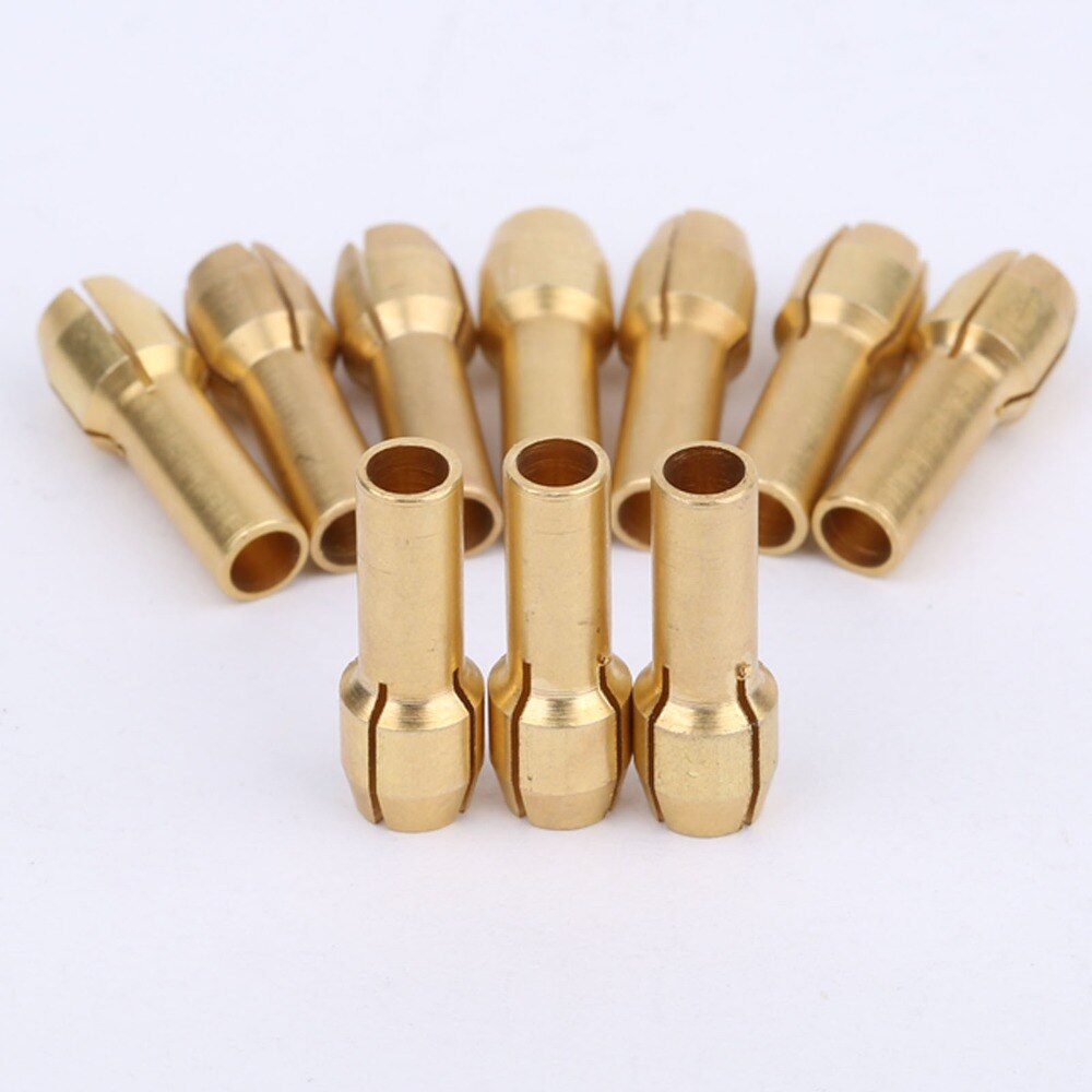 

10 шт./лот мини-сверлильные патроны адаптер для DREMEL Brass сбор 3,2 мм/1/8 дюйма для вращающегося электроинструмента аксессуары удерживают хвостовик 2,9-3,2 мм
