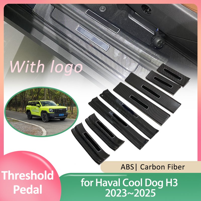 

Накладка на порог автомобиля для Haval Cool Dog H3 2023 ~ 2025 защиты, порог приветствия, накладка на порог педали, наклейка, аксессуары