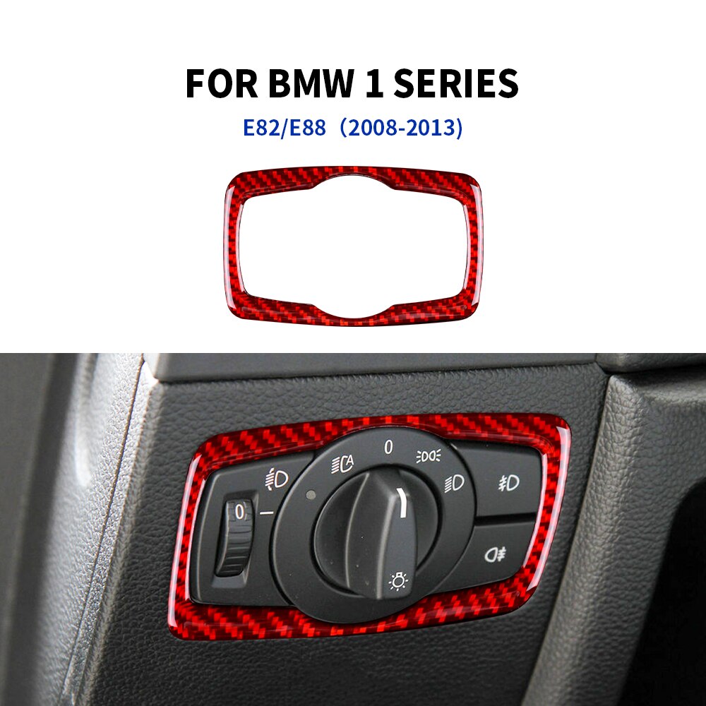 

Наклейки для BMW 1 серии E81, E82, E87, E88 2008-2013, углеродное волокно, рамка переключателя фар, отделка, Стайлинг автомобиля, декоративные аксессуары