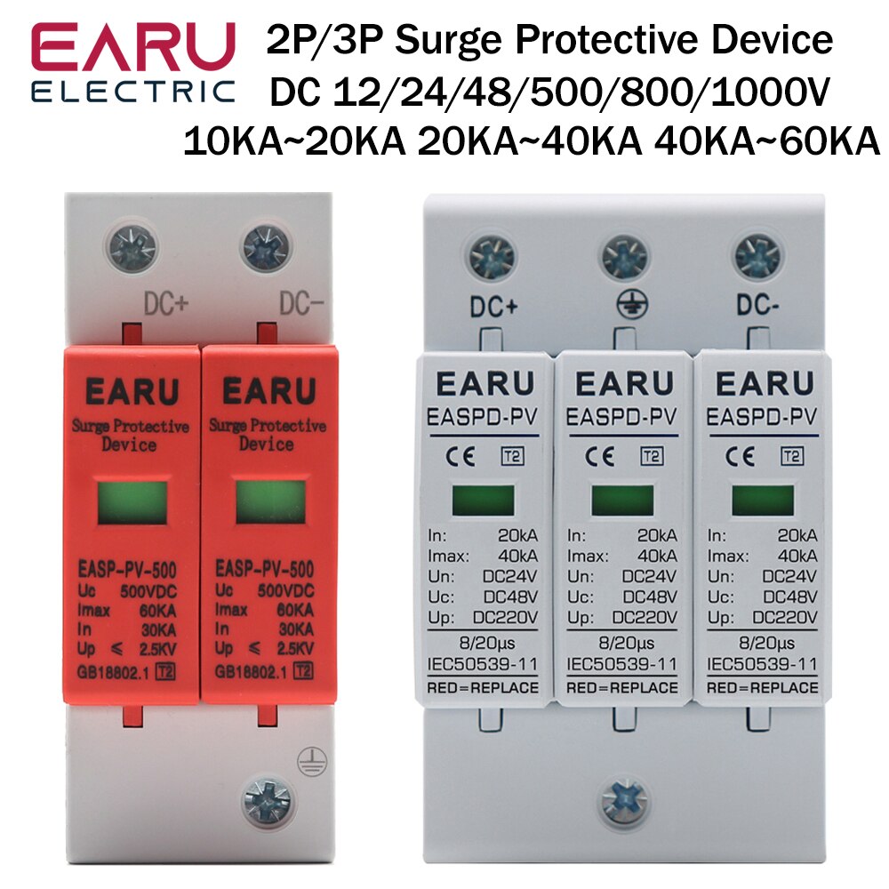 

Защитник от перенапряжения EARUELECTRIC SPDZ для постоянного тока 12-1000В