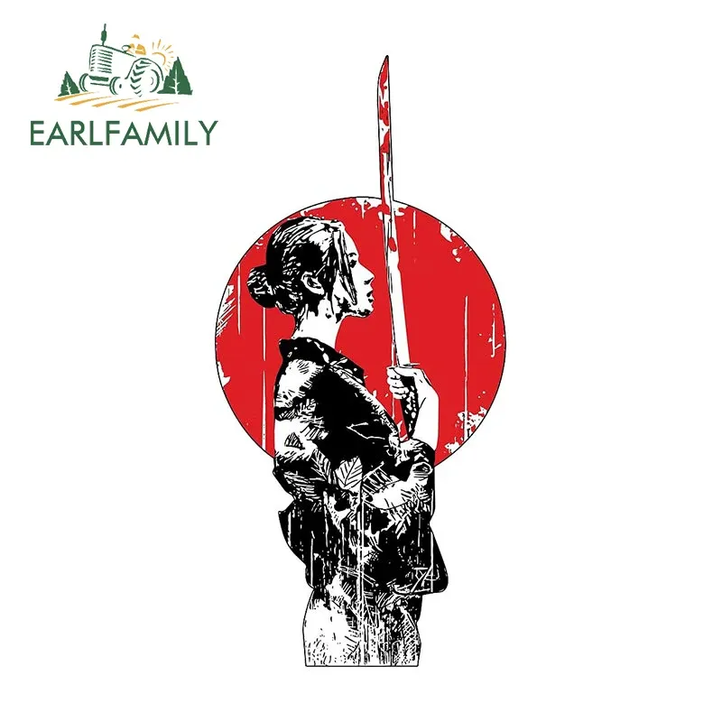

Автомобильные наклейки EARLFAMILY для гейши самурая, 13 см, наклейки для ноутбука, доски для серфинга, устойчивые к царапинам, аниме, окна, аниме, аксессуары для ноутбука, автомобиля