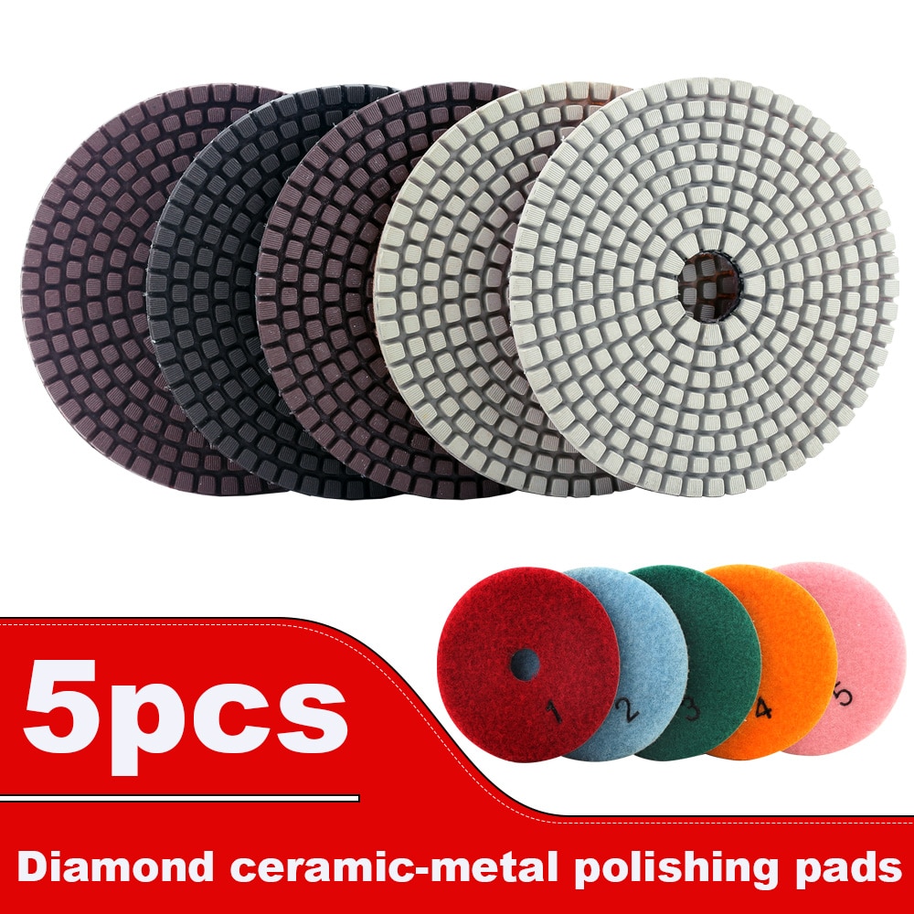 

D100mm DC-C5PP02 высокое качество 5 шаг сухого и влажного использования 4 дюйма Алмазные полировальные колодки для камня/бетона диск