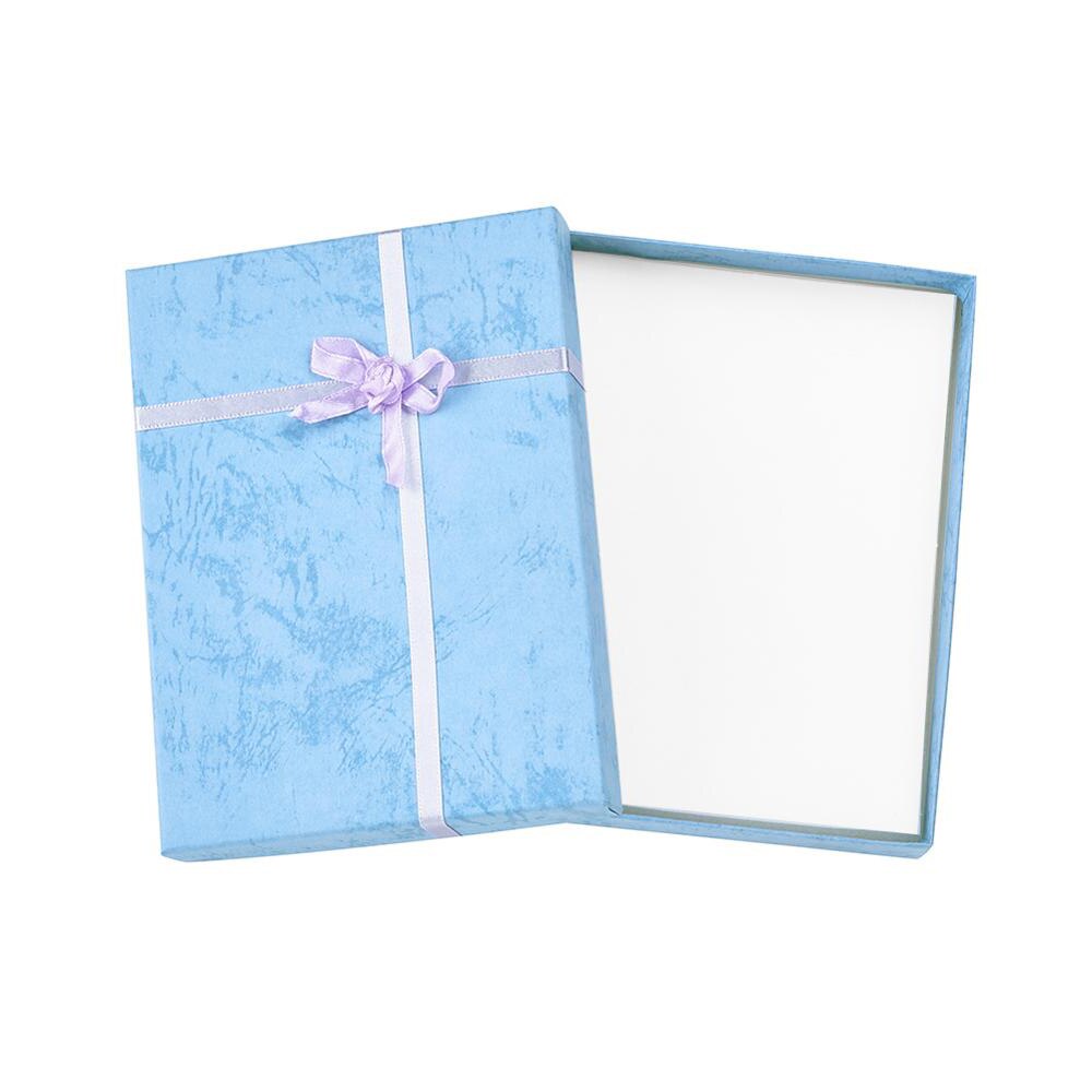 

6 шт., картонные шкатулки для украшений Pandahall, для ожерелья, браслета, сережек, подарочная упаковка, атласная лента, губка, прямоугольная коробка, подарок F95