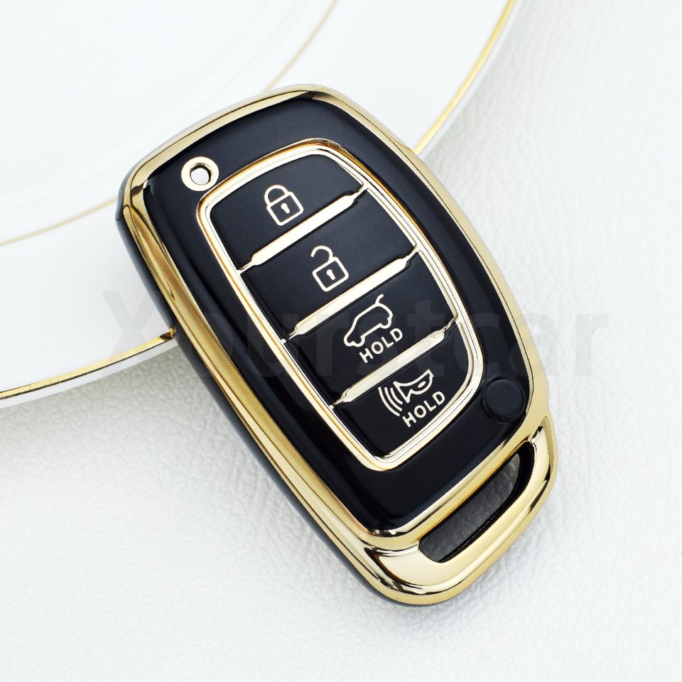 

Чехол для автомобильного ключа из ТПУ с 4 кнопками для Hyundai Tucson Santa Fe Rena Sonata Elantra Creta Ix35 Ix45 I10 I30 I40 Auto Shell Fob