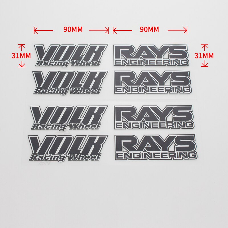 

4 шт., наклейки на обод автомобиля RAYS VOLK RACING, ПВХ, украшение, наклейка на колесо, водонепроницаемая
