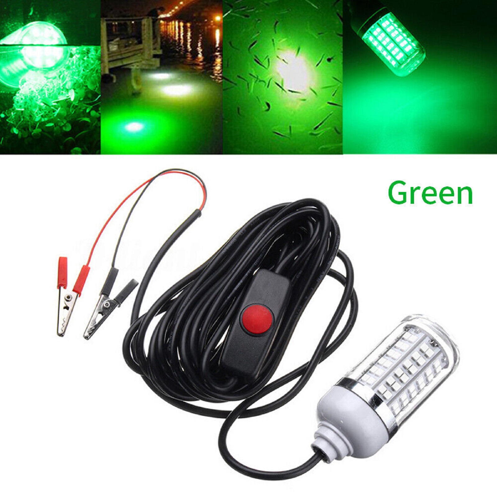 

Подводная рыболовная приманка LED Green Squid Lamp 12-24V