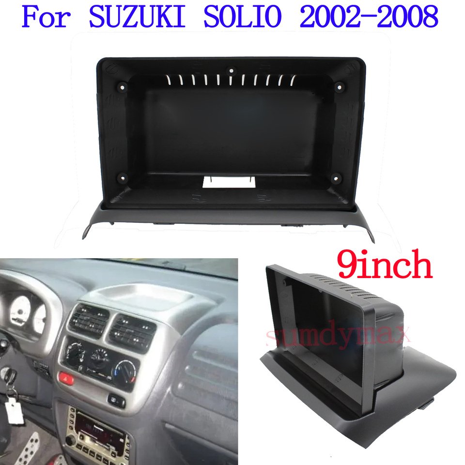 

9-дюймовая рамка автомобильного радио для SUZUKI SOLIO 2002-2008 Android Audio GPS-навигация, комплект отделки приборной панели, стерео