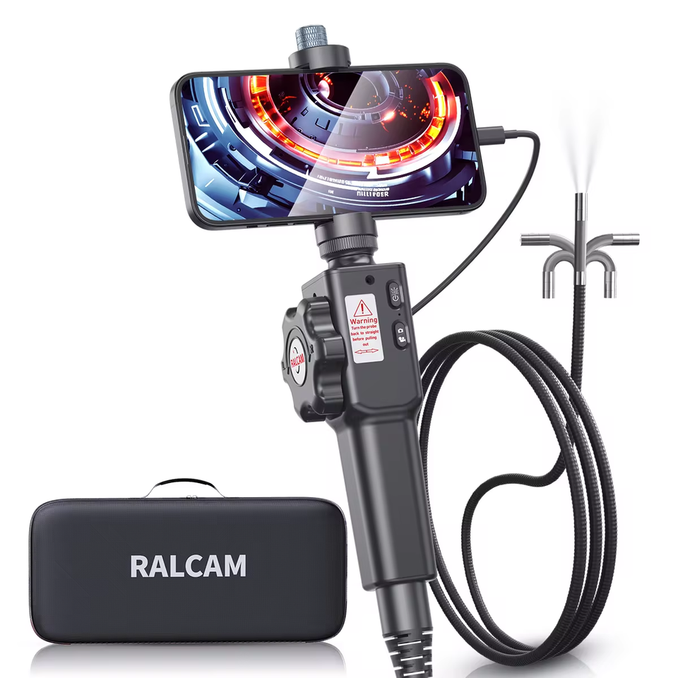 

Шарнирный бороскоп RALCAM, двухсторонняя камера с управляемым зондом 8,5 мм, 2 МП для механиков, совместимая с IOS и Android