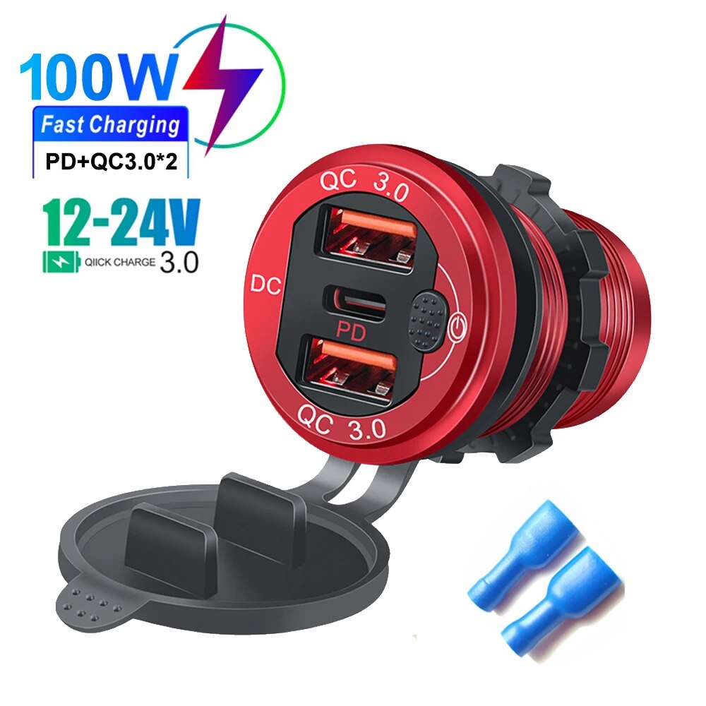 

Автомобильное зарядное устройство с двумя USB-портами, 12 В/24 В