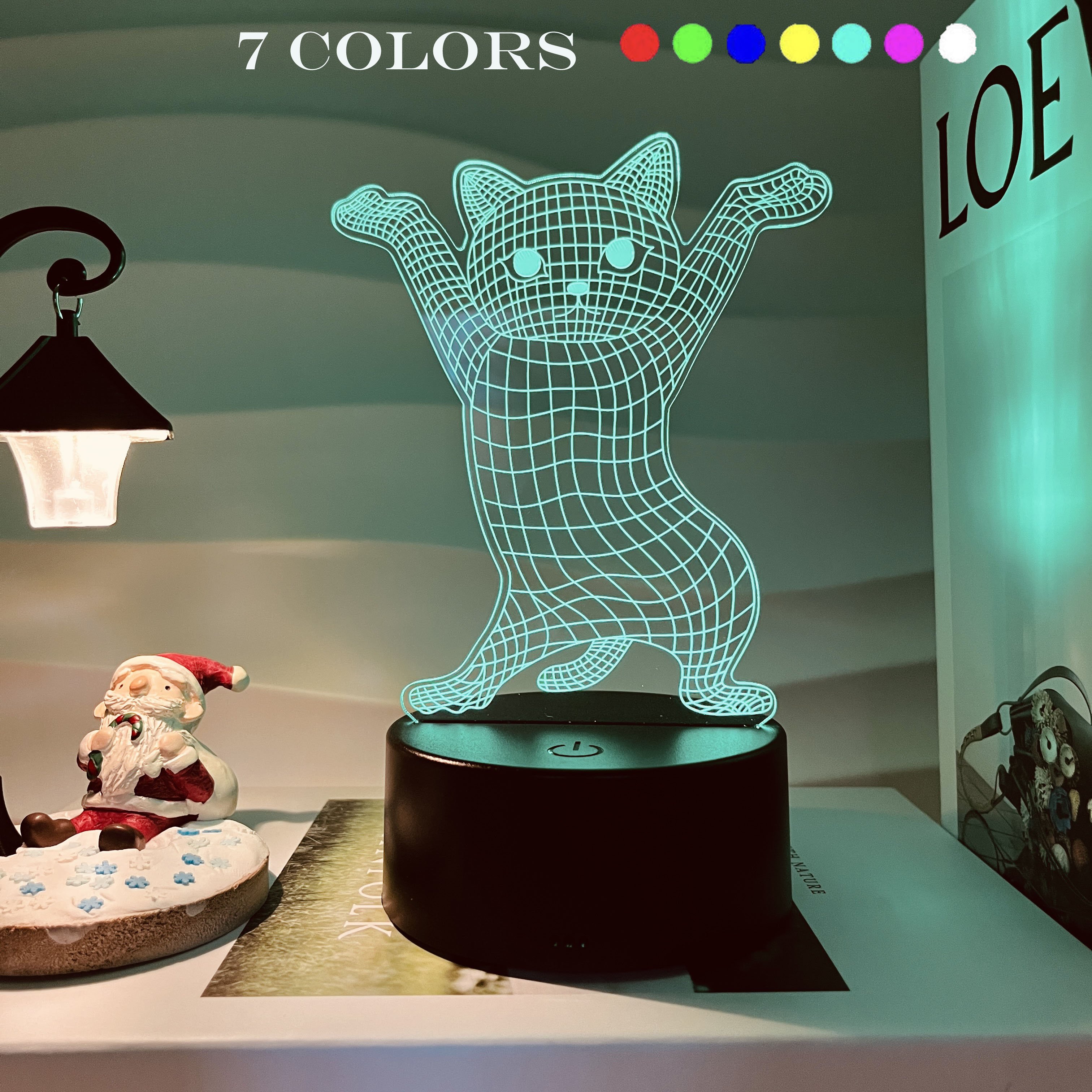 

3D ночник с котом WLFYS 7 цветов