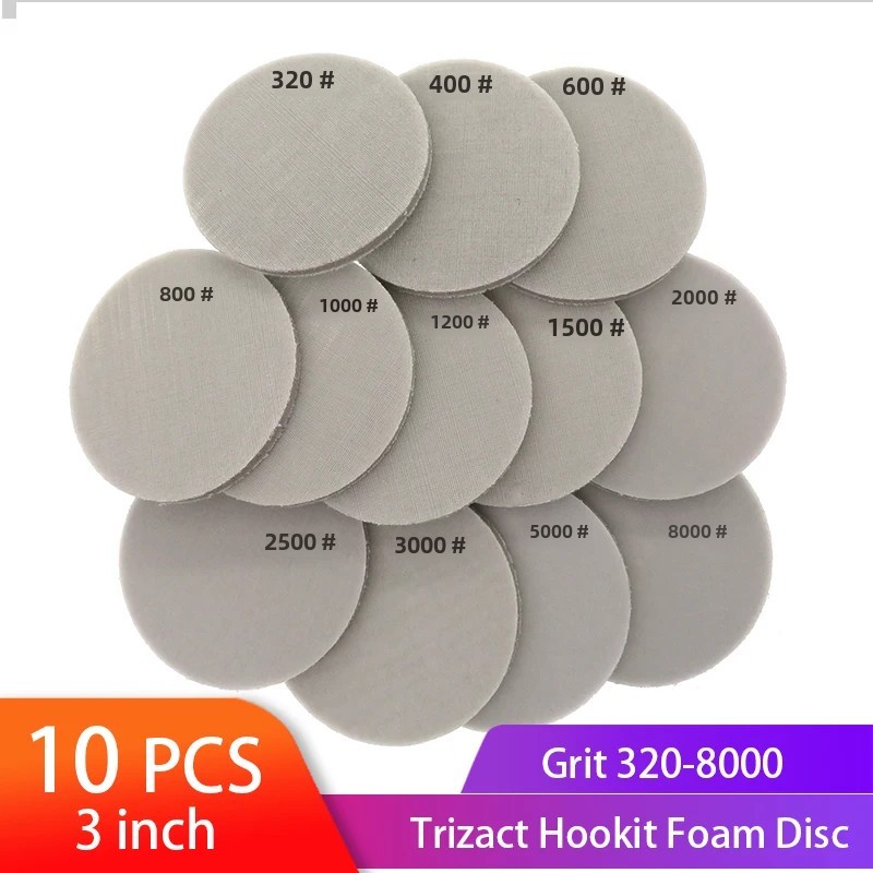 

3 "75 мм Trizact Hookit пенопластовый диск для влажной и сухой губки, наждачная бумага, зернистость 320-8000, полировальный буфер, шлифовальная бумага, абразивные инструменты