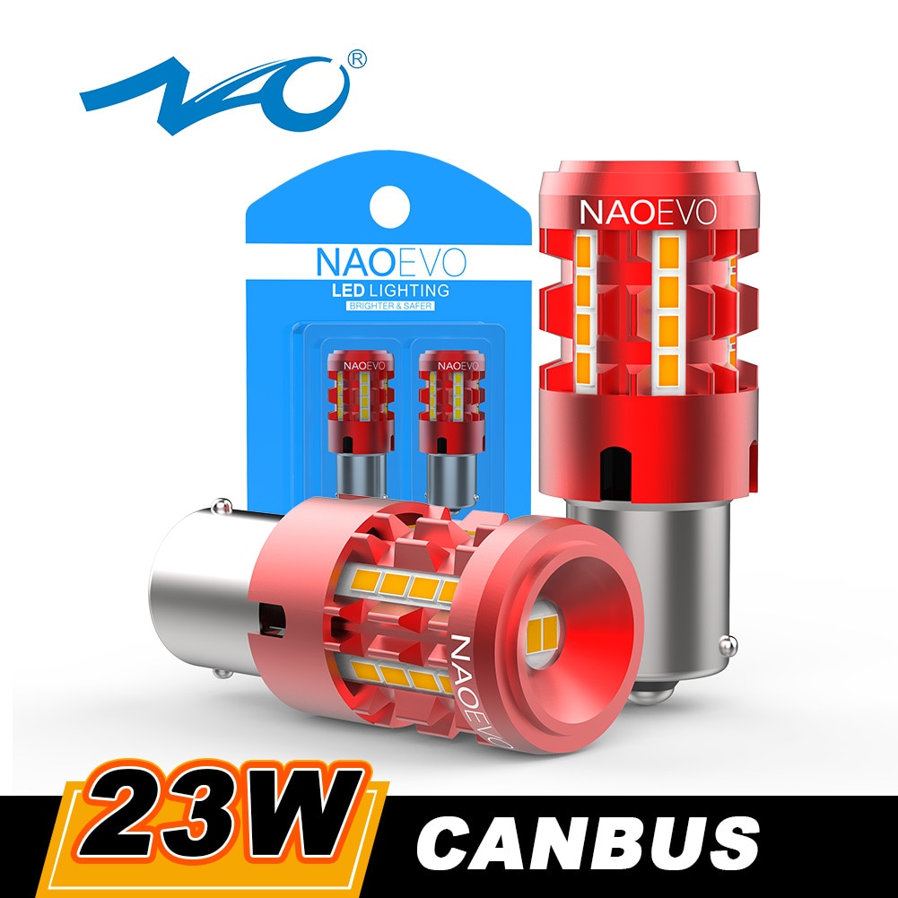 

NAO 23W P21W LED Поворотник CANBUS 2500Lm BA15S T20 7440 W21W 1156 BAU15S 7443 Без Ошибок 12V Автомобильная Лампа Указателя П...
