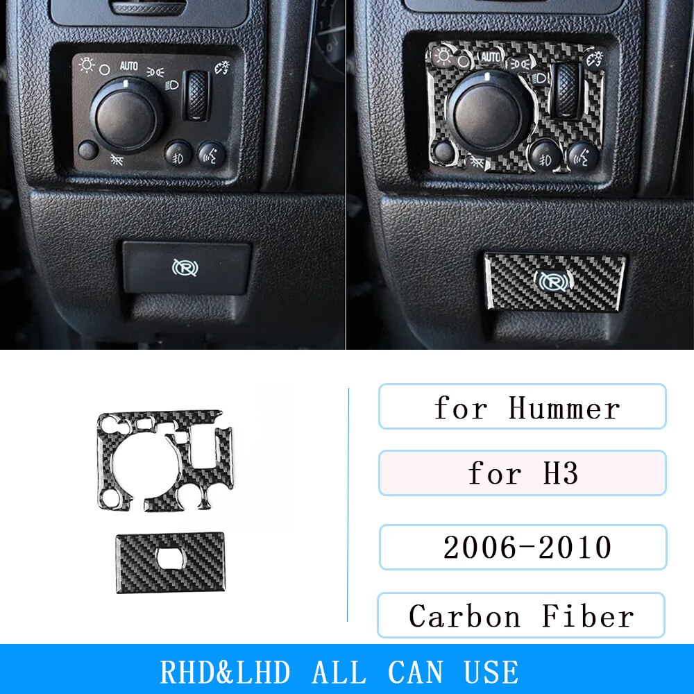 

Для Hummer H3 2006 2007 2008 2009 2010 панель переключателя управления передней фары из углеродного волокна аксессуары для интерьера автомобиля декоративные наклейки