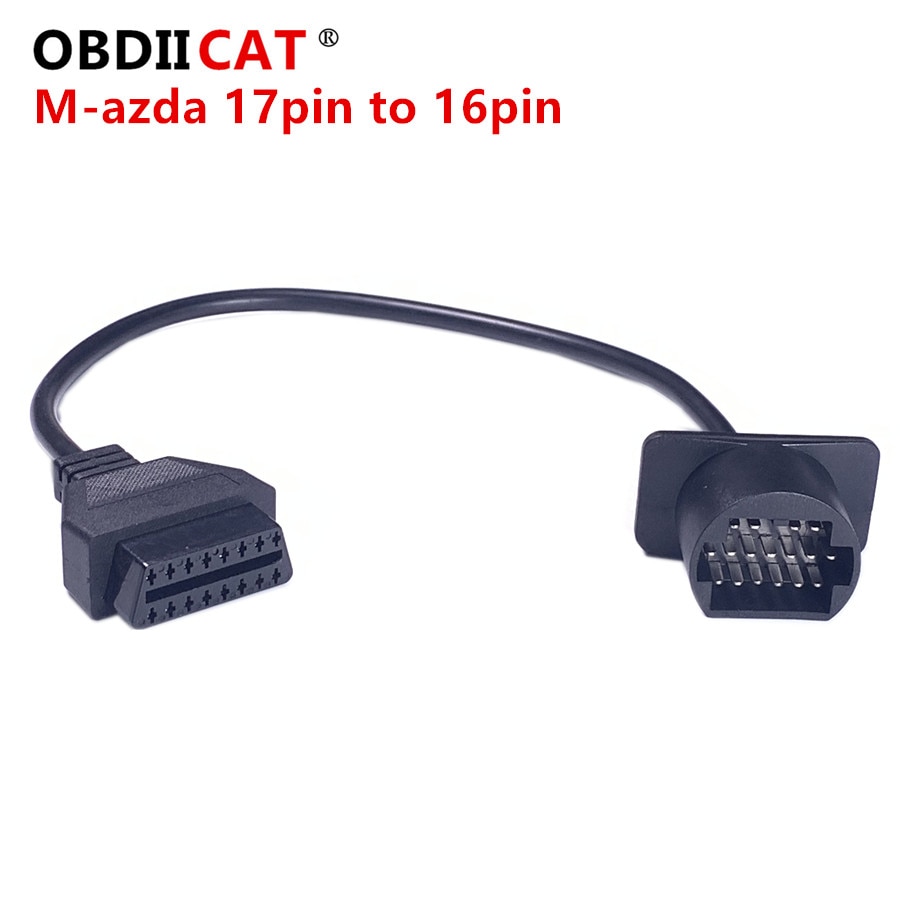 

Для Mazda 17-контактный кабель OBDII OBD2 Кабель диагностического адаптера Разъем obd2 M-az-da 17-контактный на 16-контактный