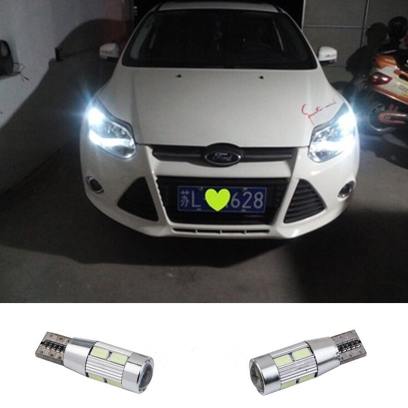 

2 X T10 LED W5W Автомобильная светодиодная лампа 12 В с линзами проектора для Ford Focus 3 2 1 mondeo mk4 transit fiesta fusion