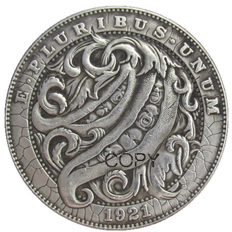 

Посеребренные копии монет HB(106) Морган доллар 1921