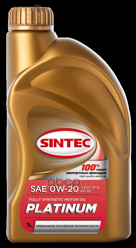 

SINTEC Масло Моторное Синтетическое Platinum 0W20 Api Sp Ilsac Gf-6 1Л
