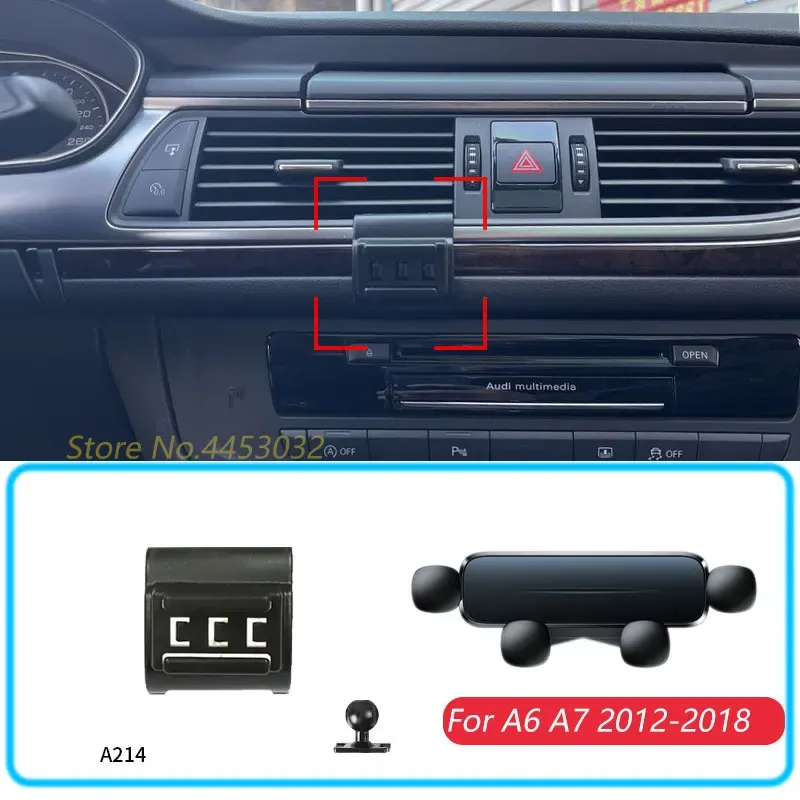 

Автомобильный держатель для телефона Audi A6 A7 2012-2018 с основанием, 1 комплект, горизонтальный гравитационный кронштейн для GPS мобильного телефона, подставка, крепление, поддержка, аксессуары