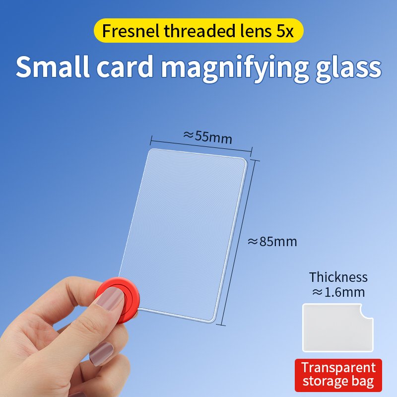 

LUXIANZI 5X ПВХ лупа Френеля линза прозрачная карта увеличительное для чтения для пожилых людей портативное ультратонкое увеличительное стекло