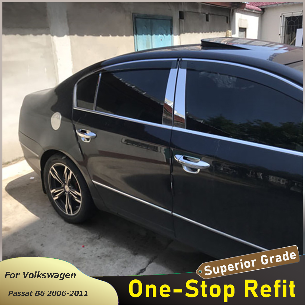

Отделка окон из нержавеющей стали для Volkswagen Passat B6, от 2006 до 2011