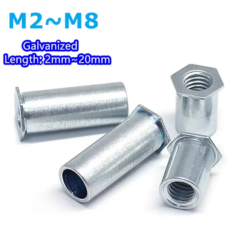 

Сквозные шестигранные заклепки из углеродистой стали M2-M8