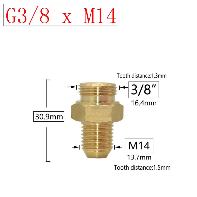 

Латунные переходники для садового шланга G1/2 G3/4 G3/8 M14 M18 M22