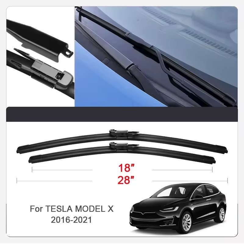 

2 шт. щетки стеклоочистителя автомобиля для TESLA MODEL 3, MODEL Y, MODEL S, MODEL X, лобовое стекло, двойные резиновые автомобильные аксессуары ﻿
