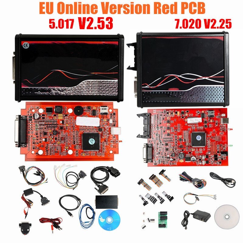 

2024 KESS SW V2.80 V5.017 Версия для ЕС Онлайн-версия KTAG V2.25 V7.020 4 светодиода Красная печатная плата kess V2 5.017 ktag 7.020 Без жетонов Limited