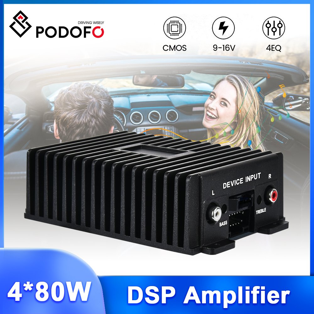 

Автомобильный усилитель Podofo Power Android DSP, 4x80 Вт