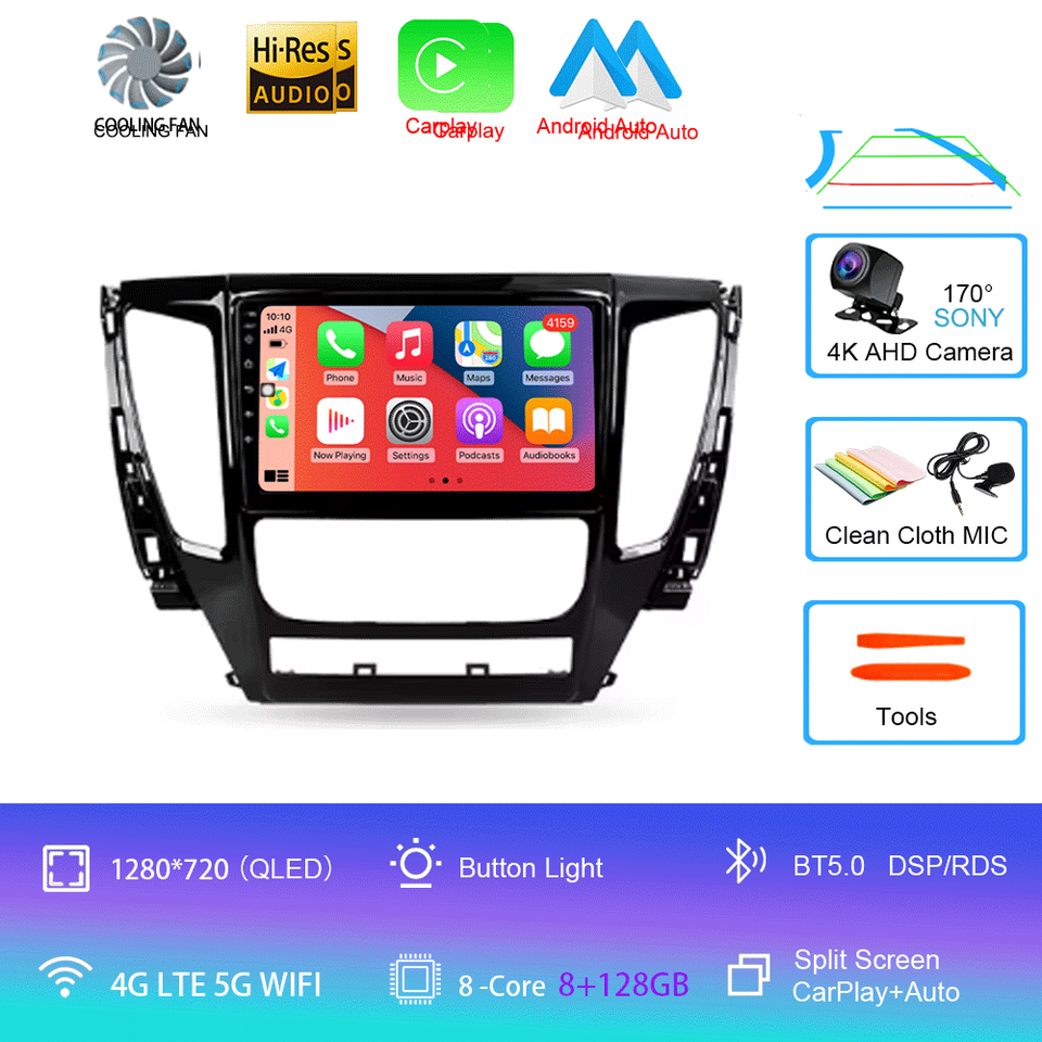

Для Mitsubishi Pajero Sport 3 2016-2018 Carplay Auto 4G + WIFI GPS автомобильный радиоприемник навигация мультимедийный видеоплеер стерео Android 14