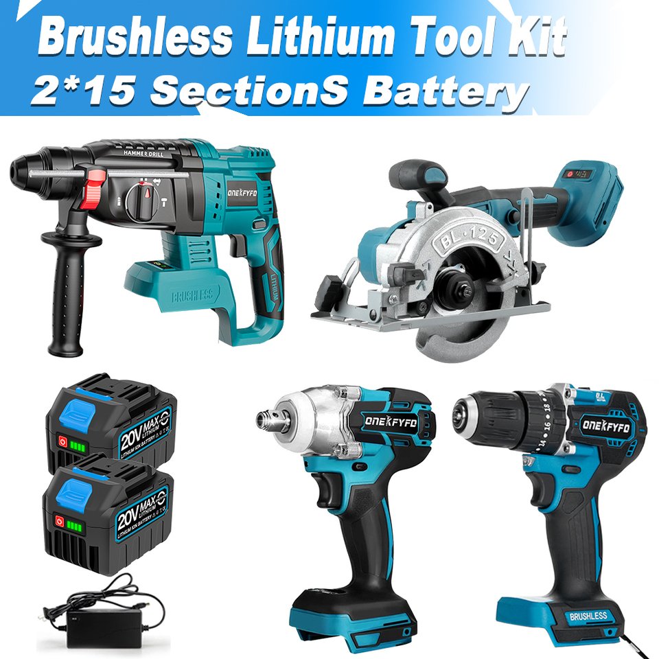 

Набор из 4 бесщеточных инструментов ONEKFYFD для Makita 18 В