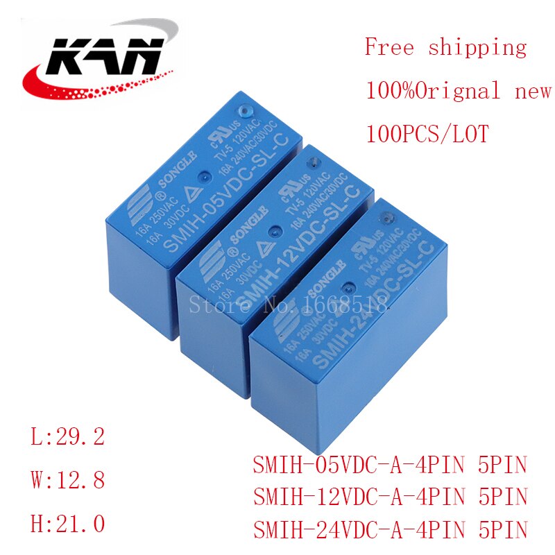 

100 шт., автомобильное реле, Φ C, 5VDC 12VDC 24VDC 16A 250VAC 6PIN/8PIN, оригинальное новое