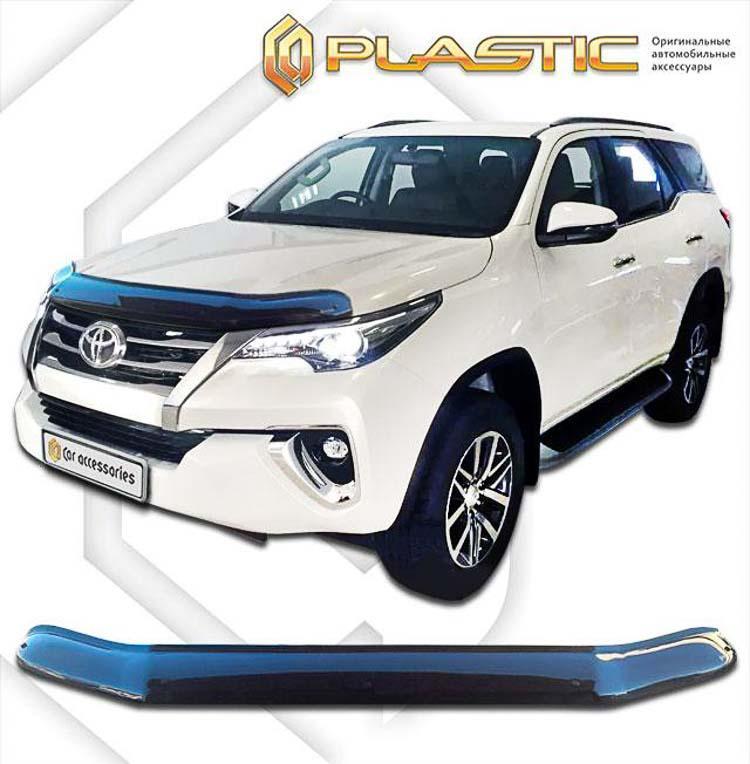 

Дефлектор капота Toyota Fortuner 2015-н.в. Шелк. серебро